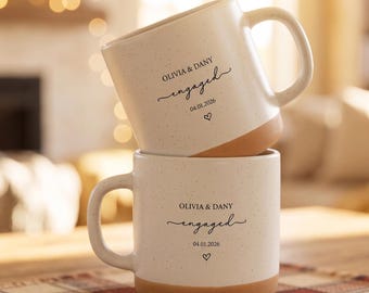 Engagement Mug For Couple, Personalized Proposal Gift, Future Mr And Mrs Coffee Cup, Minimalist Wedding Keepsake