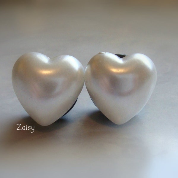 Gran corazón perla tapones para oídos calibrada, elegir su TAMAÑO, 12mm, 14mm, 15mm, media pulgada, 5/8 de pulgada, 9/16 de pulgada