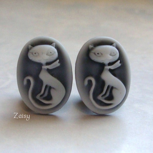 Camafeo gato tapones para oídos estirados, tamaños 1/2 pulgada, 00g, 0 G, 2G, 4G, 6G, 4mm, 5mm, 6mm, 8mm, 10mm, 12.7mm