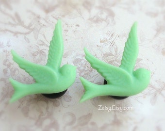Bird Plugs for Gauged Ears, Choose your color, Sizes 00, 0, 2, 4, 6 gauge, earrings