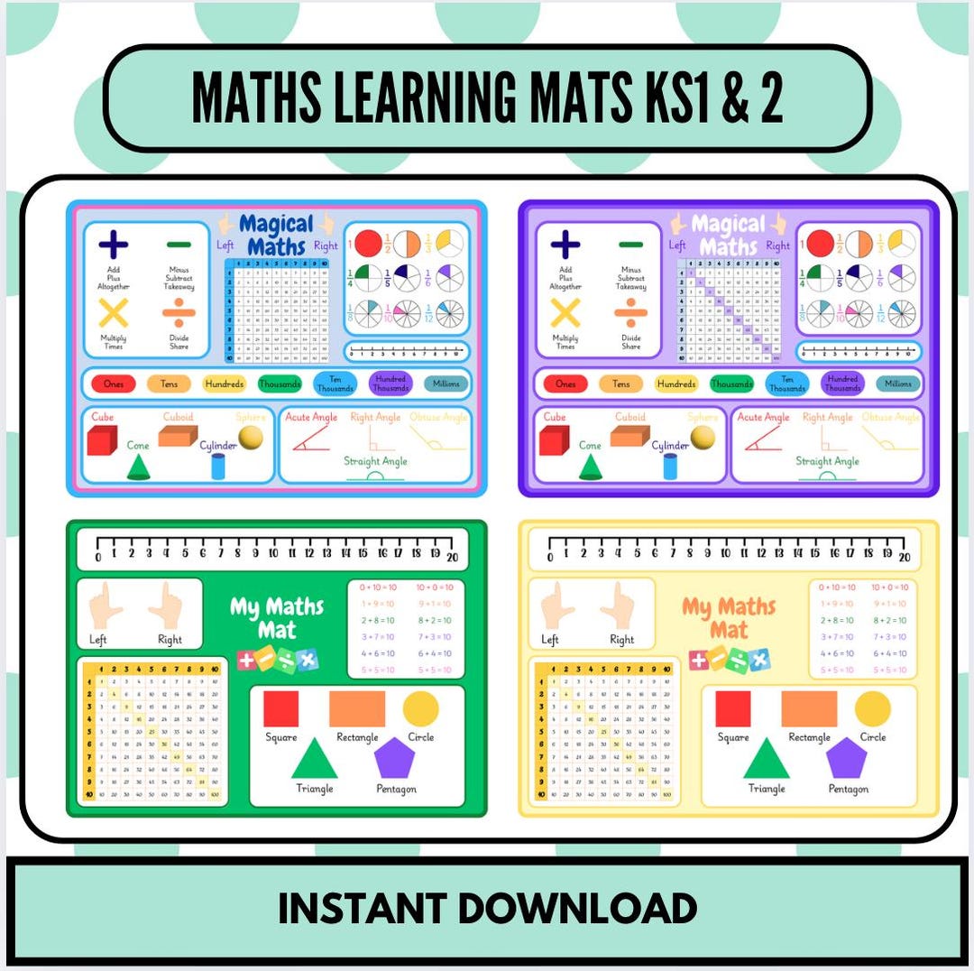 KS1 & KS2 Maths Desk Mats: Printable Classroom Learning Resource (PDF ...