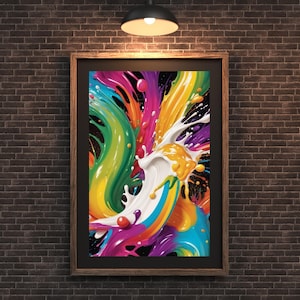 Vibrant Abstract Wall Art Print, Colorful Digital Download 8x10 11x14 16x20 12x18 6x8