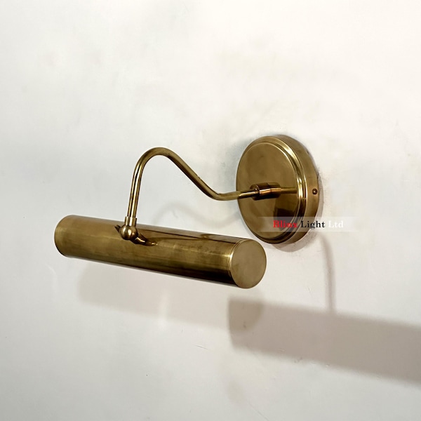 Aplique de pared para cuadros, lámpara de pared moderna de latón crudo, aplique de pared vintage para cuadros