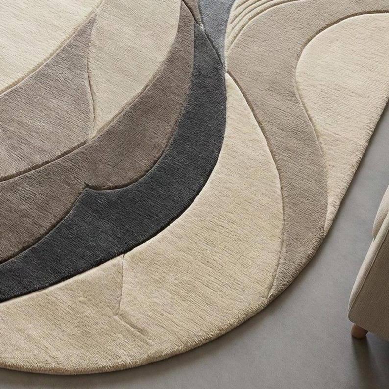 Modern Minimalist Hand Tufted Wool Area Rugs 8x10 for Living Room ...