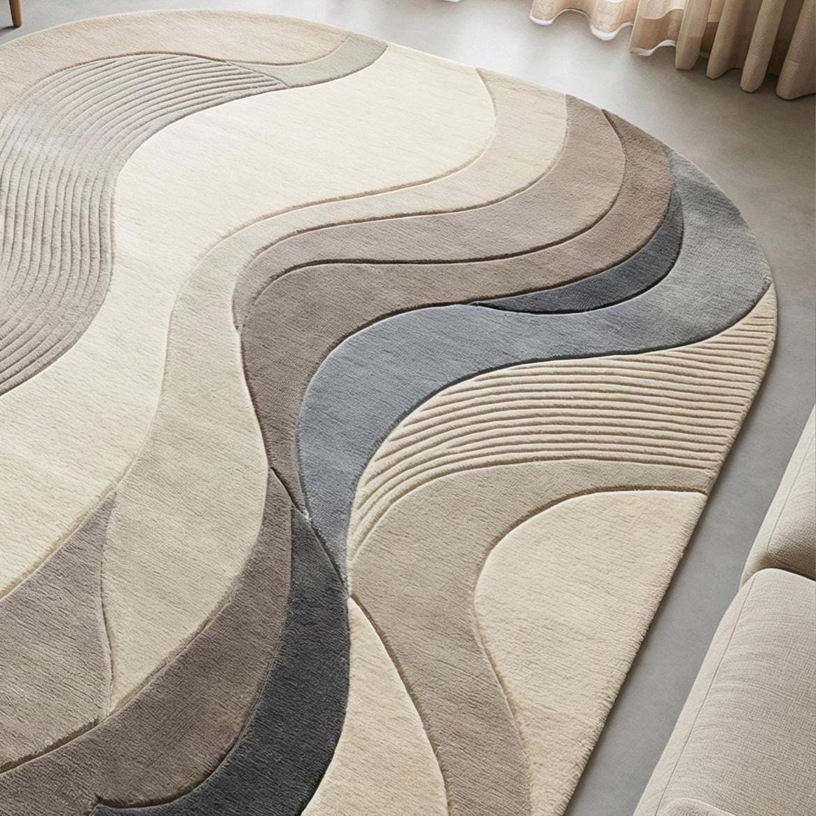 Modern Minimalist Hand Tufted Wool Area Rugs 8x10 for Living Room ...