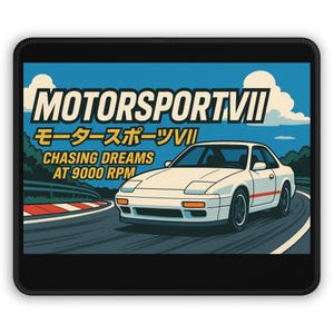 Retro Motorsports Gaming Mouse Pad, Car Enthusiast Desk Accessory, Gamer Gift, Home Office Decor, Unique Gaming Gear