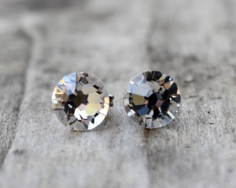 Titanium Earrings, Clear Swarovski Crystal, Hypoallergenic NEW VERSION