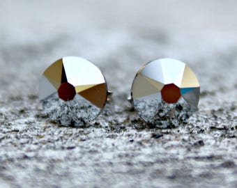Titanium Earrings, Lt Chrome Swarovski Crystal, Hypoallergenic NEW VERSION