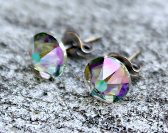 Titanium Earrings, Paradise Shine Swarovski Crystal, Hypoallergenic NEW VERSION
