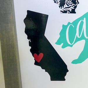 California Heart Sticker, California Decal with Heart, Vinyl California, Vinyl California Sticker, California Car Decal, Water bottle decal
