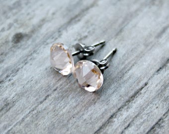 Titanium Earrings, Silk Swarovski Crystal, Hypoallergenic