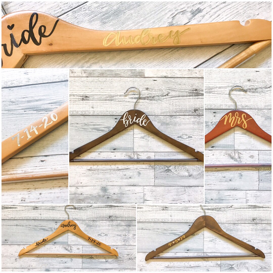 Personalized Wedding Dress Hanger Custom Wooden Bridal - Etsy