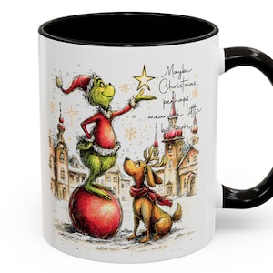 Grinch und Hund Weihnachtstasse | Urlaub Keramik Kaffeetasse