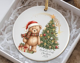 Personalized Baby's First Christmas Bauble, Ceramic Ornament