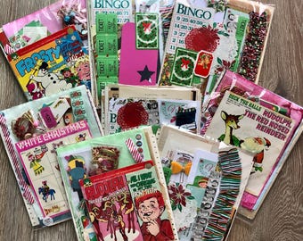 Vintage Christmas Junk Journal Kit with Retro 45 Album