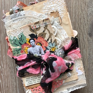 Handmade Tim Holtz Fabric Journal. Tim Holtz Fabric.Junk Journal No 2