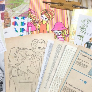May include: A vintage sewing pattern featuring a woman's dress with a front neck facing and a front closing. The pattern includes illustrations of the dress and instructions for sewing.