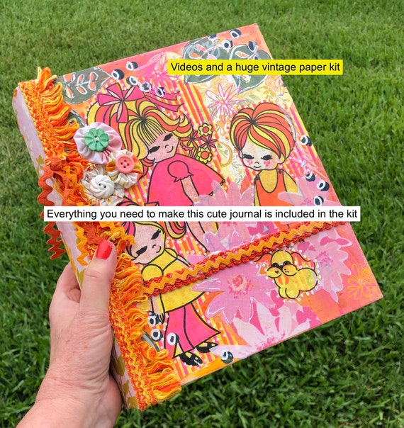 Class Kit With Video Tutorials Cookbook Binder Journal Vintage Cook Book Boho Junk Journal Boho Girl