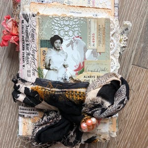 Handmade Tim Holtz Fabric Journal. Tim Holtz Fabric.Junk Journal