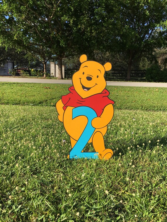 Winnie The Pooh Second Birthday Standup Pooh Baby Shower Etsy