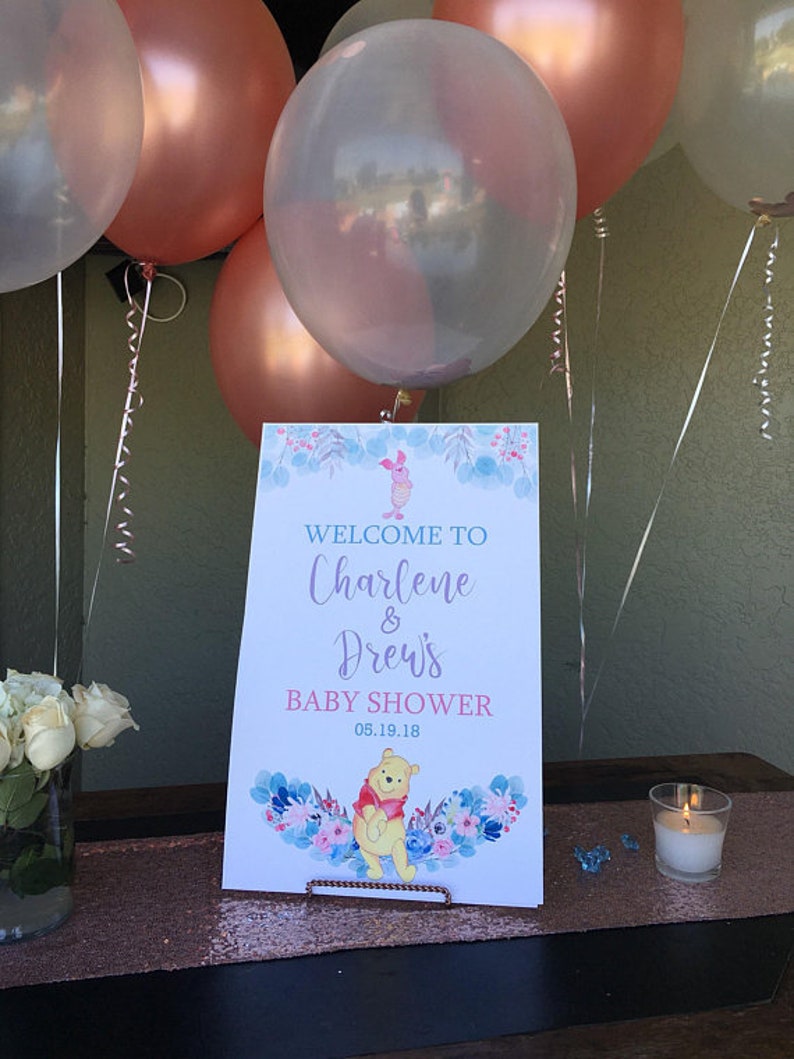Winnie The Pooh Baby Shower Decoration Welcome Sign Pooh Etsy
