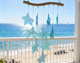 Glasmalerei-Seestern-Windspiel, bunter Seestern-Sonnenfänger, Küstenstrand-Wohnkultur, handgemachtes Seekunst-Geschenk, Fenster-hängendes Geschenk