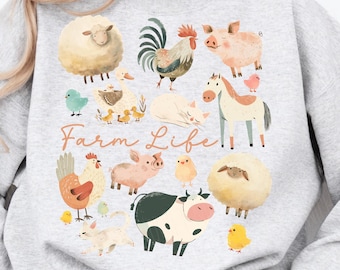 Farm Life Animals PNG Digital Download Cute Farm Animal Shirt Graphic Sublimation Design Rustic Country Style