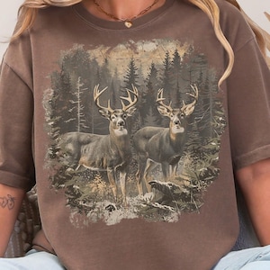 Whitetail Deer PNG | Hunting Season PNG | 90s Graphic Design Wildlife | Distressed Deer Hunting Png | Forest Animal Png | Whitetailed Deer