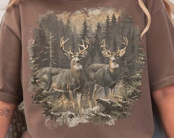 Whitetail Deer PNG | Hunting Season PNG | 90s Graphic Design Wildlife | Distressed Deer Hunting Png | Forest Animal Png | Whitetailed Deer