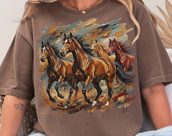 Brushstroke Running Horses PNG | Horse Lover PNG | Cowboy Graphics | Horse Sublimation | Western Horse PNG | Horse Graphics | Wild West Png