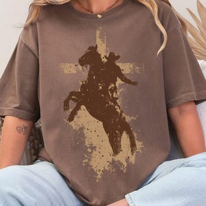 Western Christian Cowboy PNG | Brushstroke Country PNG | Cowboy Graphics | Punchy Png | Western Faith Png | Jesus Sublimation | Grunge PNG