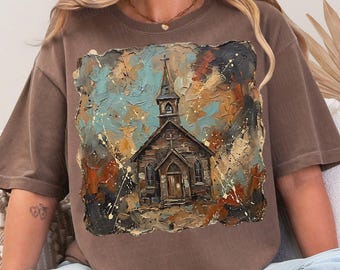 Brushstroke Church PNG | Western Cowboy PNG | Cowboy Graphics | Western Faith PNG | Church Shirt Png | Jesus Sublimation | Brushstroke Png