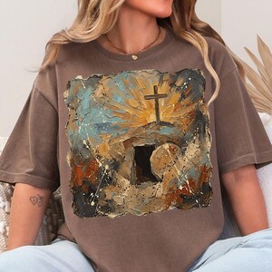 Brushstroke Easter PNG | Easter Sunday PNG | Empty Tomb Png | Resurrection PNG | Church Shirt Png | Jesus Sublimation | Faith Shirt Design
