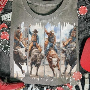 Bucking Bull PNG | Punchy Western PNG | Cowboy Graphics | Rodeo Shirt Design | Bull Riding PNG | Ranch Rodeo Png | Cowboy Lovers | Wild West
