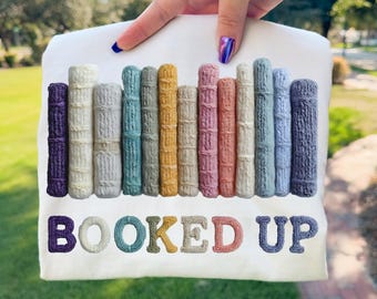 Booked Up Crochet Book PNG | Book Lover Sublimation | Bookish PNG | Retro Books Png | Reading Shirt PNG | Librarian Shirt Png | Book Stack