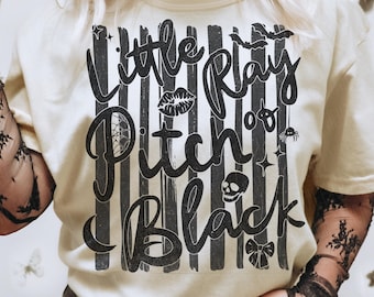 Distressed Little Ray of Pitch Black PNG | Creepy Graphic | Halloween Vibes PNG | Cute Spooky Season Design | Dark Humor PNG | Gothic Girl