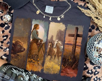 Western Christian Cowgirl PNG | Western Horses PNG | Highland Calf PNG | Boho Western Design | Western Designs | Country Western Sublimation
