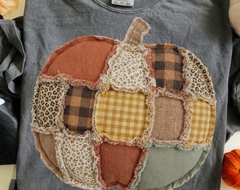 Patchwork Pumpkin PNG | Cozy Fall Shirt Design | Spooky Season PNG | Pumpkin Patch Png | Boho Cottagecore Fall | Leopard Print Png