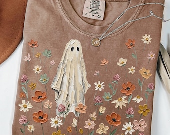 Wildflowers Ghost PNG | Spooky Season PNG | Ghost Lover Design | Spooky Floral Ghost | Botanical Ghost | Preppy Fall PNG | Halloween Ghost