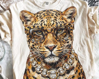 Glam Leopard PNG | Bling Design | Alltags Designs | Boujee Png | Leopardenmuster Png | Preppy Tierdruck-Grafik | Ästhetischer Leopard |