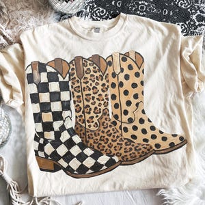 Brushstroke Cowboy Boots PNG | Checkered Png | Leopard Print PNG | Polka Dots png | Cowboy Graphics | Western Graphics | Cowgirl Design |