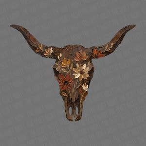 Brushstroke Floral Western Cow Skull PNG | Cowboy Graphics | Punchy PNG | Western Graphics | Flower Cowgirl Sublimation | Desert Western Art image 15