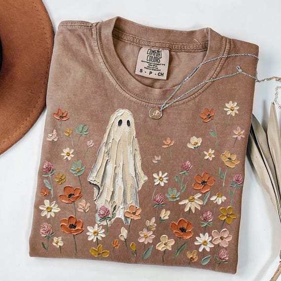 Wildflowers Ghost PNG | Spooky Season PNG | Ghost Lover Design | Spooky Floral Ghost | Botanical Ghost | Preppy Fall PNG | Halloween Ghost