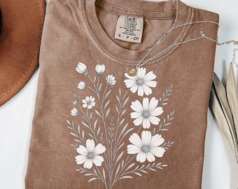 Boho Flowers PNG | Wildflower PNG | Bouquet PNG | Minimalist Png | Botanical Png | Monochromatic| Floral Shirt Png | Wildflower Bouquet