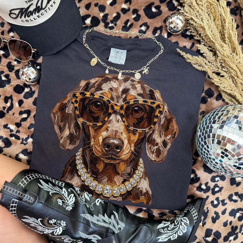 Glam Dachshund PNG | Bling Design | Everyday Designs | Boujee Png | Leopard Print Png | Animal Print Graphic | Cute Dog | Funny Wiener Dog image 9