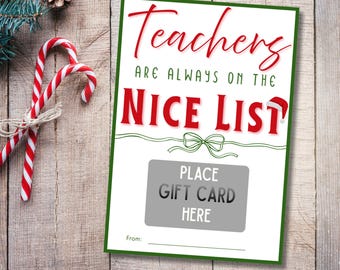Teacher Gift Card Holder | Christmas Gift Card Holder | Printable Gift Card Holder | Teacher Gift Idea | Easy Christmas Gift | Holiday Print