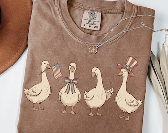 American Goose PNG | Summer Holiday Png | American Coquette Png | Patriotic Goose | Americana Aesthetic | Goose Shirt Png | Retro American