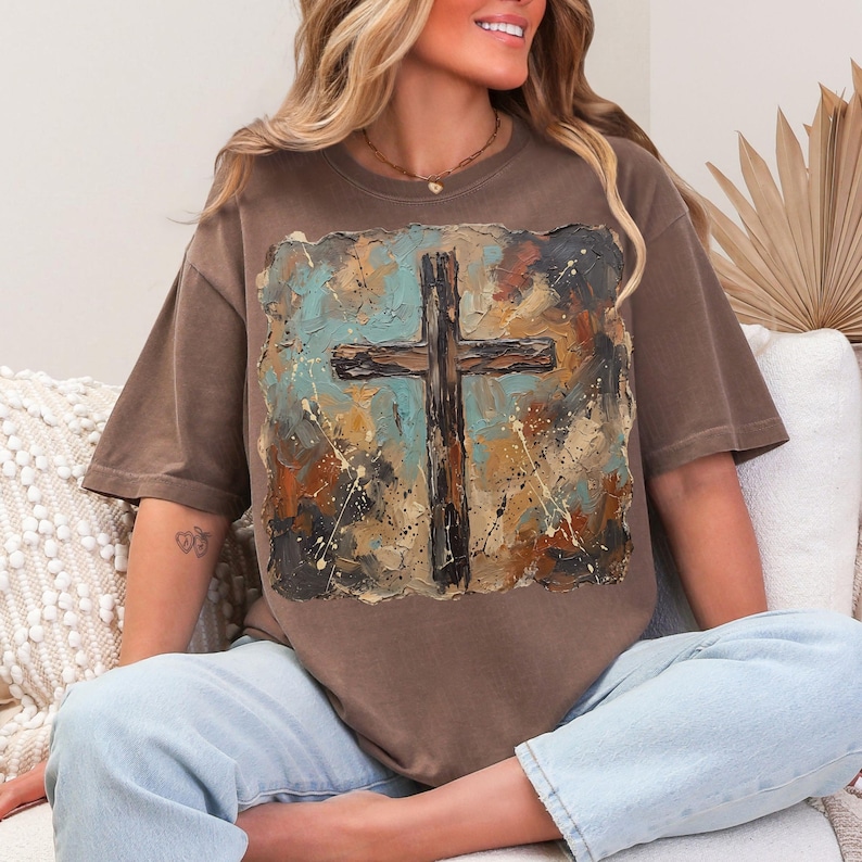 Penseldragskors PNG | Western Cowboy PNG | Cowboygrafik | Western Faith PNG | Kyrkskjorta PNG | Jesus Sublimering | Penseldrag PNG bild 1