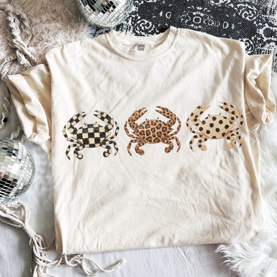 Cute Crab PNG | Preppy Crab Png | Summer Vibes Png | Everyday Designs | Leopard Print Png | Ocean Lover Png | Preppy Summer Png |Seaside Png