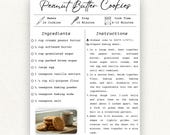 Canva Recipe Template | Minimalist Design | Easy to Use | Print at Home | Recipe Card Template | Digital Download | Homemade Cookbook